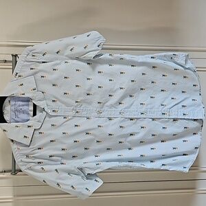 Banana Republic Short Sleeve Button Down Pineapple MEDIUM
